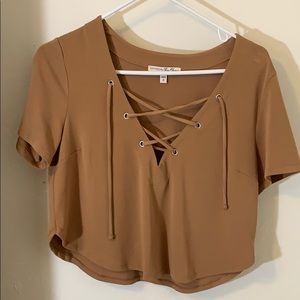 Cute crop top with lace front